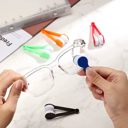 Mini Sun Glasses Eyeglass Microfiber Cleaner Soft Brush Cleaning Tool Glasses Accessories Cleaning Clip