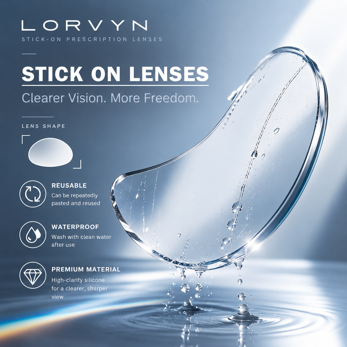 LORVYN™ Stick-On Prescription Lenses for Sports Glasses & Goggles