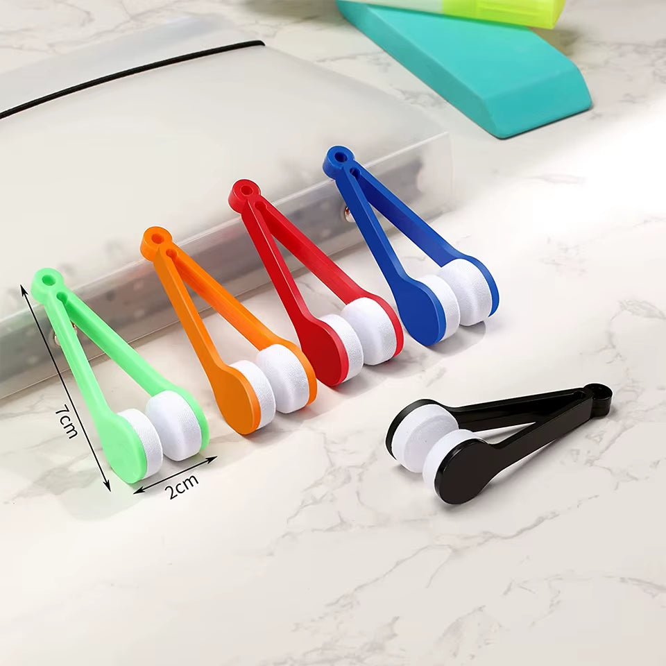 Mini Sun Glasses Eyeglass Microfiber Cleaner Soft Brush Cleaning Tool Glasses Accessories Cleaning Clip