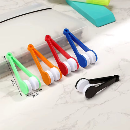 Mini Sun Glasses Eyeglass Microfiber Cleaner Soft Brush Cleaning Tool Glasses Accessories Cleaning Clip