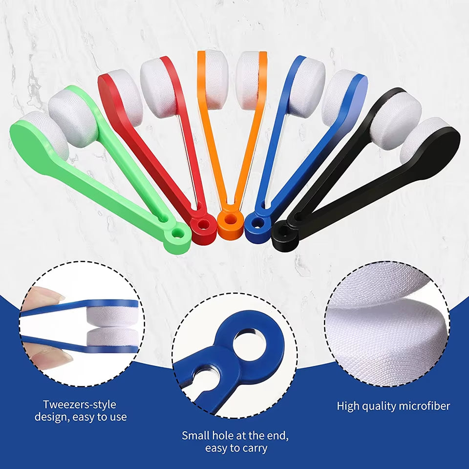 Mini Sun Glasses Eyeglass Microfiber Cleaner Soft Brush Cleaning Tool Glasses Accessories Cleaning Clip