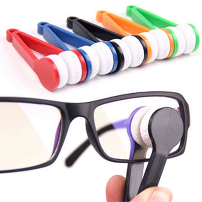 Mini Sun Glasses Eyeglass Microfiber Cleaner Soft Brush Cleaning Tool Glasses Accessories Cleaning Clip