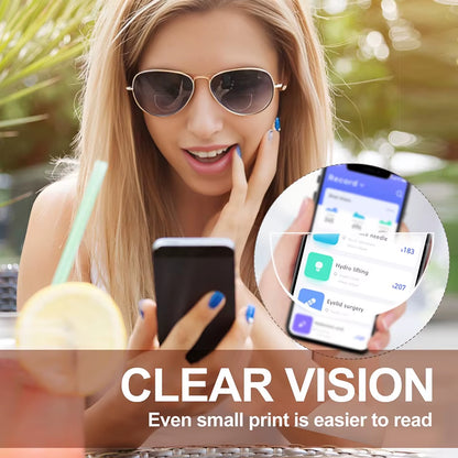 2Pcs Stick-On Reading Glasses Lens Liquid Silicone Bifocal Presbyopic Lenses Magnification Bifocal Lenses +100 to +600